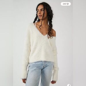 Cozy Off-Shoulder White Sweater